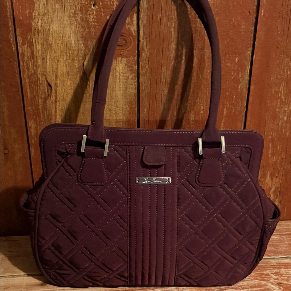 Vera Bradley Plum Quilted Shoulder Bag with matching wallet